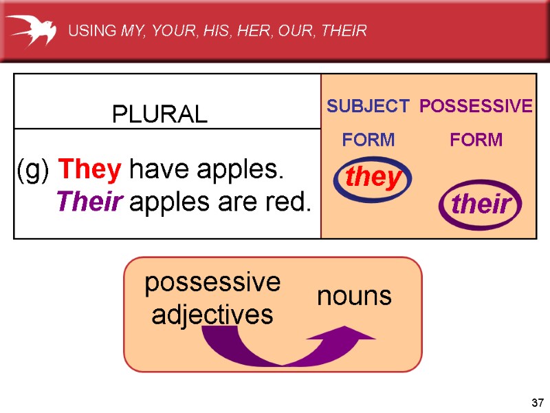 37          (g) They have apples.